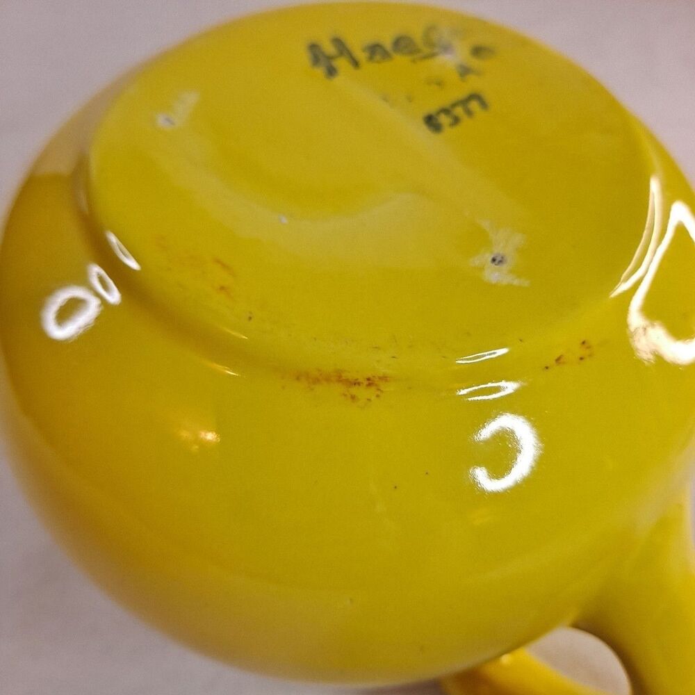 Vintage Royal Haeger Ceramic Pottery #377 Pitcher USA Bright Yellow 6” - Picture 8 of 11